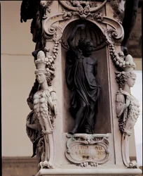 Detail van Jupiter, van de sokkel van een sculptuur van Perseus met het hoofd van Medusa, 1545-55